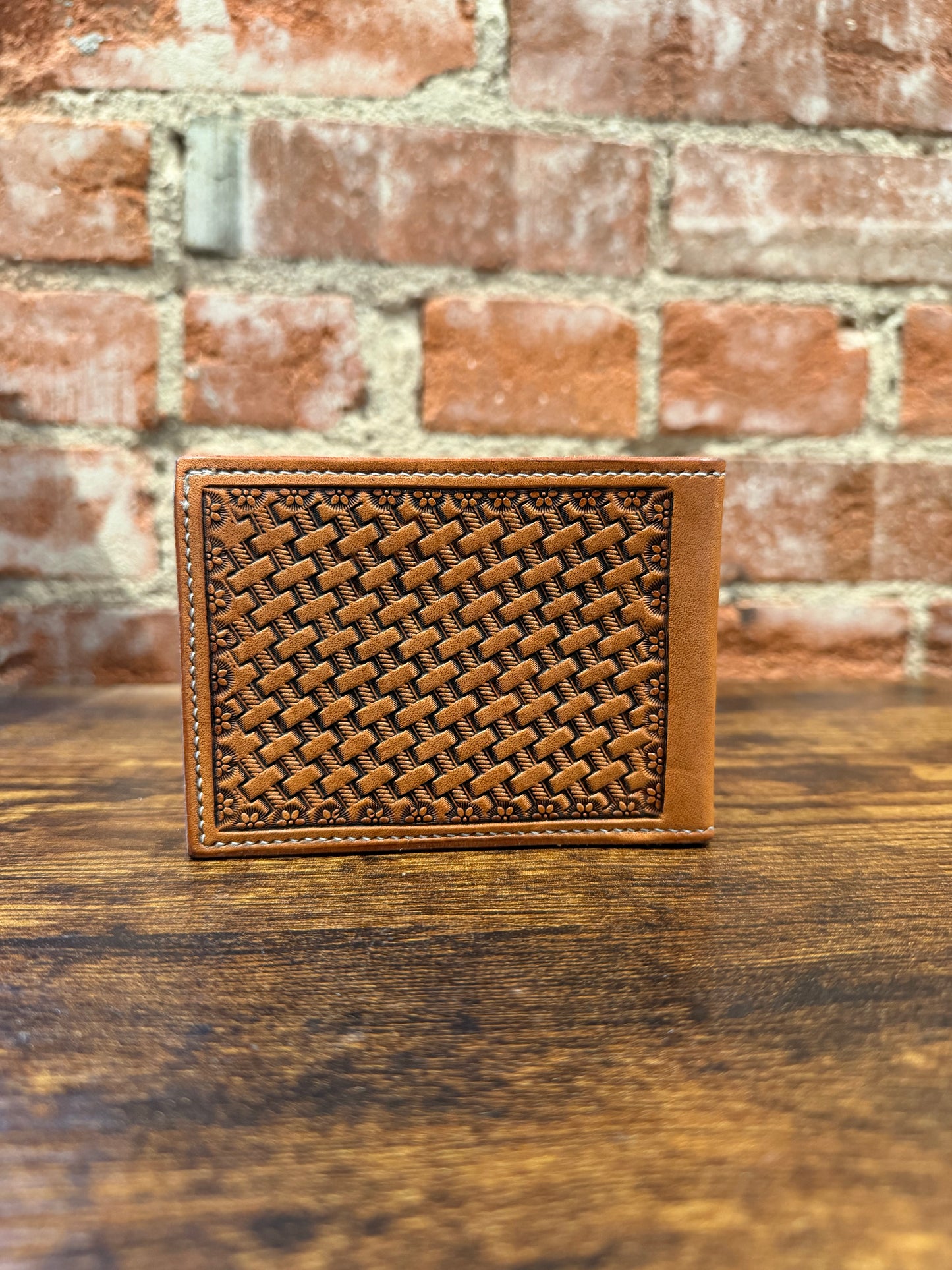 Handmade leather bifold wallet