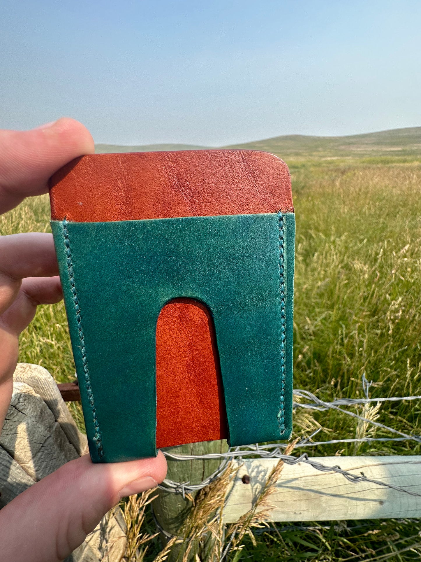 Handmade leather card holder