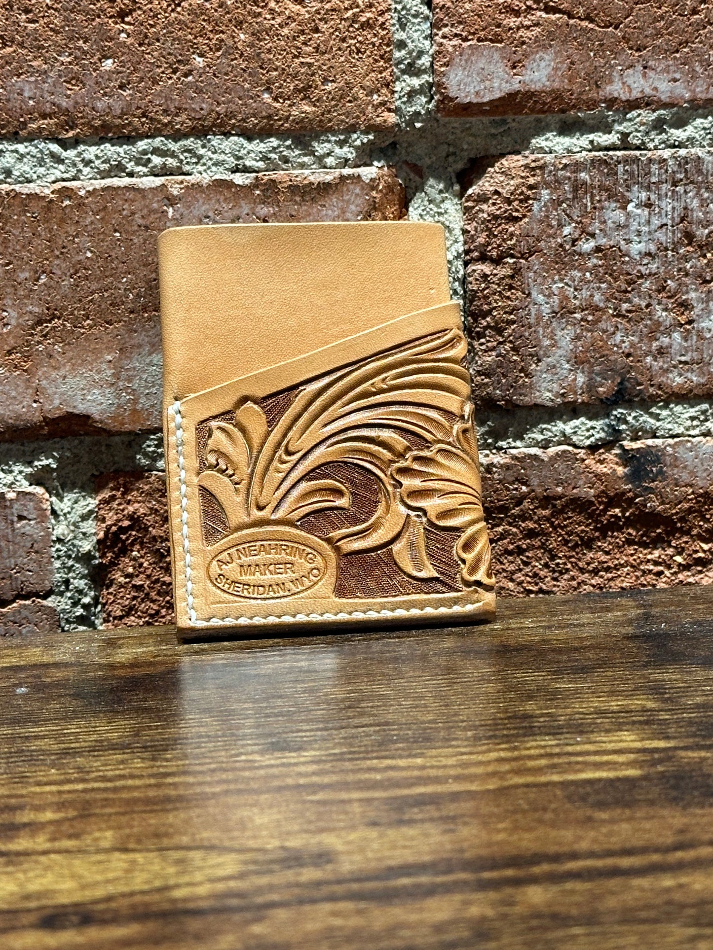 Hand tooled card holder