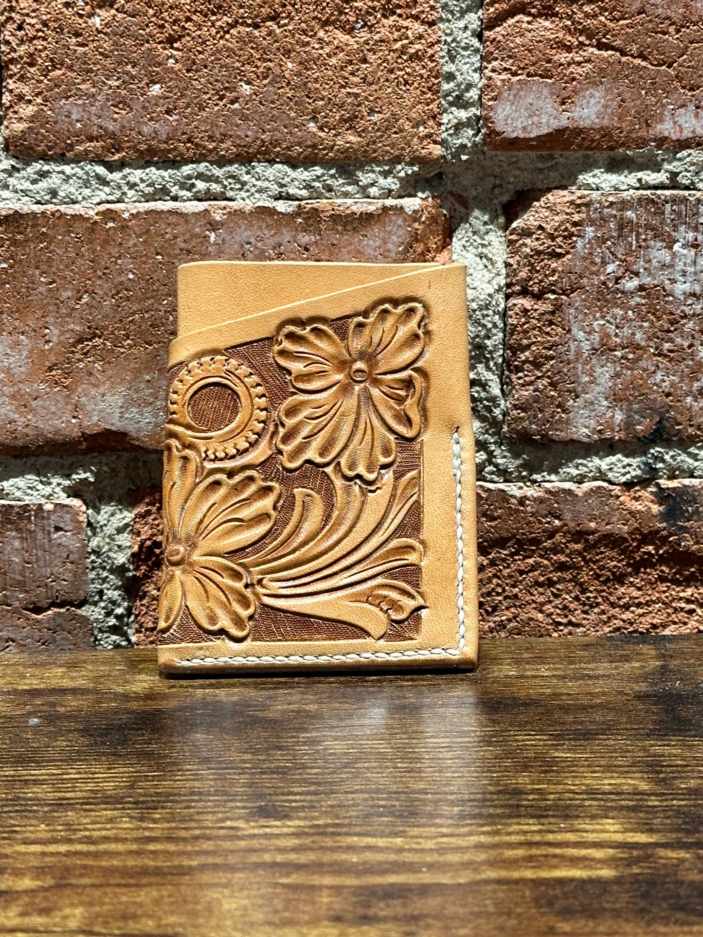 Hand tooled card holder